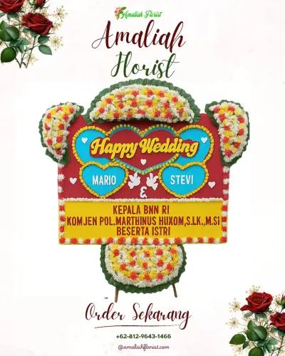 Karangan Papan Bunga Pernikahan di Kedungpedaringan